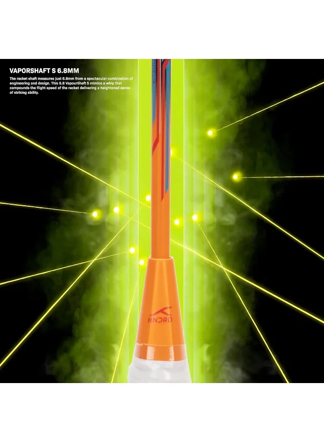 HUNDRED N-Ergy 80 Carbon Fibre Unstrung Badminton Racket With Full Racket Cover For Intermediate Players (80G, Maximum String Tension - 32Lbs)