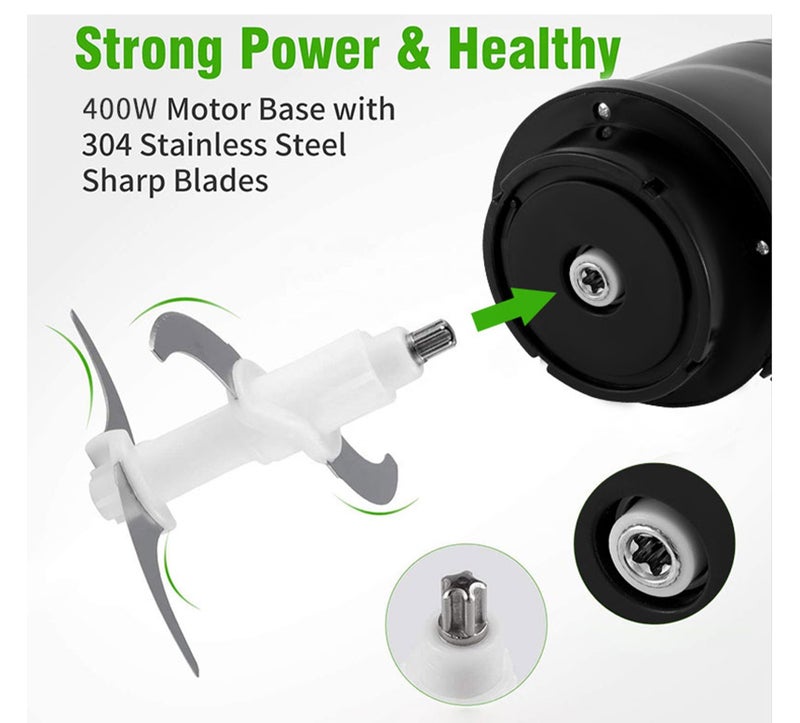 sokany Sukani stainless steel chopper, 400 watts, 2 liters, SK-7020N - Image 5