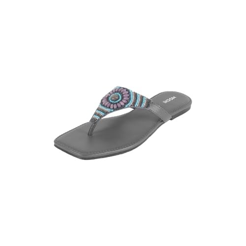 Mochi Women Grey Flat Slip-on Ethnicwear UK/5 EU/38 (32-1051) - Image 1