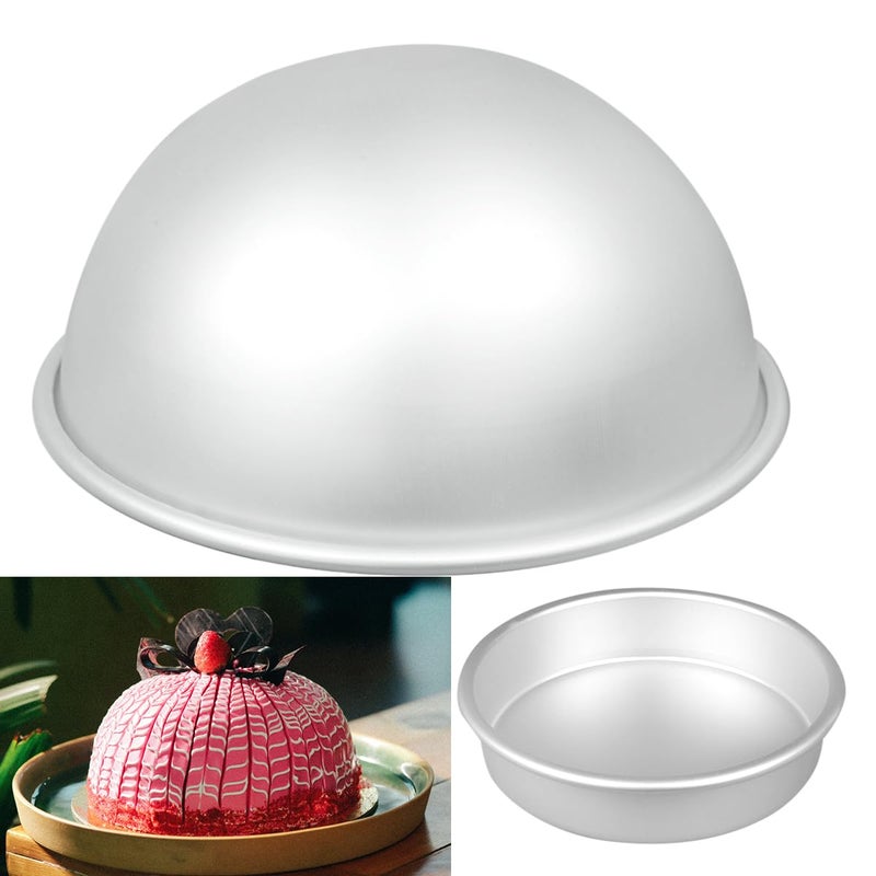 Qicfrk 7 Inch Aluminum Hemisphere Cake Pan White Novelty