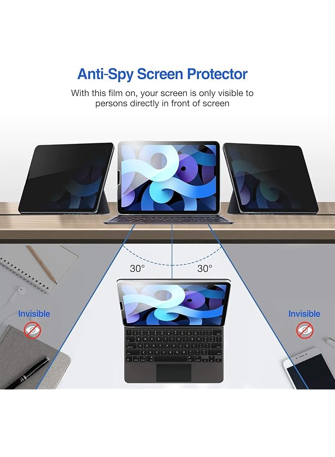 Procases 2 Pack Ipad Air 5Th 2022 Ipad Air 4Th 2020 Ipad Pro 11 4Th 2022 3Rd 2021 2Nd 2020 1St 2018 Privacy Screen Protector Anti Spy Tempered Glass For 10.9 Ipad Air 5 4 Ipad Pro 11 Inch 4 3 2 1 - Image 3