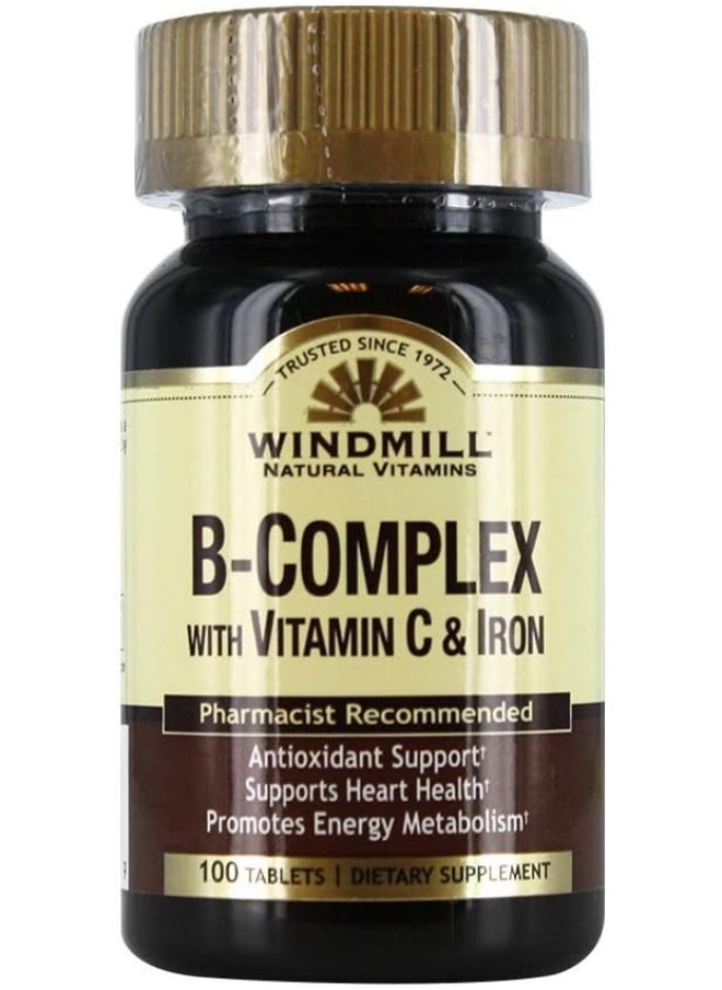 WINDMILL - B Complex Tablets With Vitamin C And Iron Supplement Ea 100 - Image 1