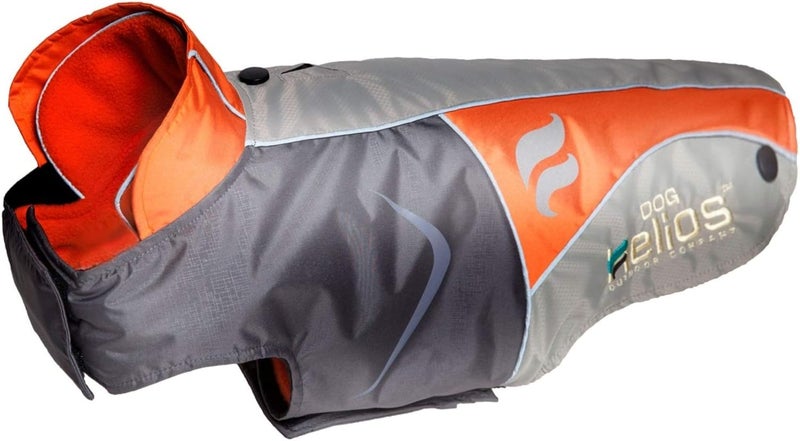 PuTwo DOGHELIOS LotusRusher Waterproof 2in1 Pet Dog Jacket Coat with Removable Polar Fleece Lining w Blackshark technology XSmall Orange Charcoal Grey Light Grey - Image 1