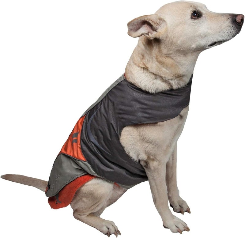 PuTwo DOGHELIOS LotusRusher Waterproof 2in1 Pet Dog Jacket Coat with Removable Polar Fleece Lining w Blackshark technology XSmall Orange Charcoal Grey Light Grey - Image 3