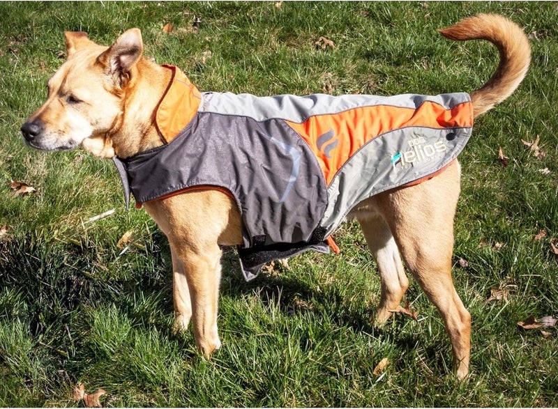 PuTwo DOGHELIOS LotusRusher Waterproof 2in1 Pet Dog Jacket Coat with Removable Polar Fleece Lining w Blackshark technology XSmall Orange Charcoal Grey Light Grey - Image 4