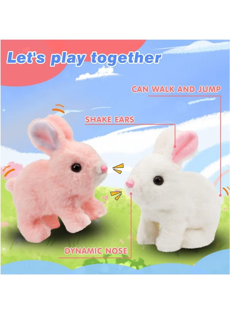 JOGAMS Interactive Electronic Pet Hopping Rabbit Plush Toy Animated Walking Twitching Nose and Ears Toddler Gift Birthday Present - Image 5