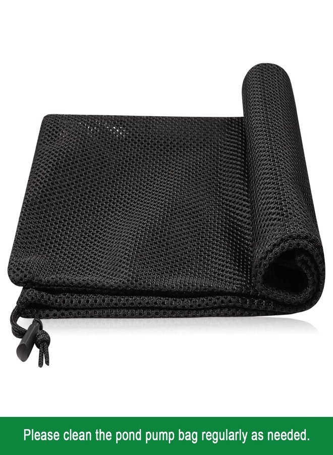 Hecaty 2 Pcs 12.2" x 15.9" Pump Barrier Bag, Pond Pump Filter Bag, Black Media Bag Large Pump Mesh Bag for Outdoor Water Ponds Filters (2Pcs-12.2"x 15.9") - Image 5