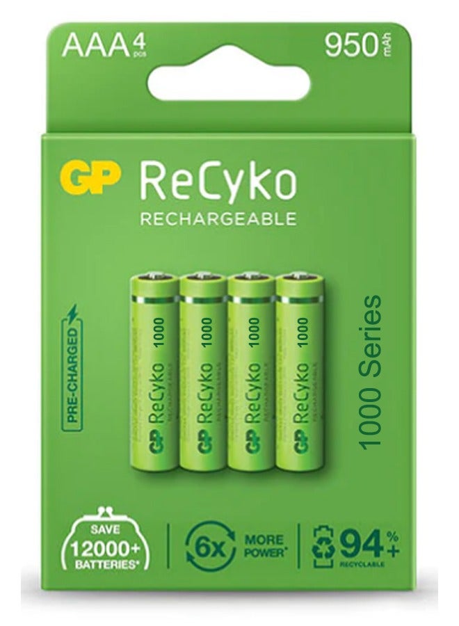 GP ReCyko Rechargeable Battery 950mAh 4XAAA