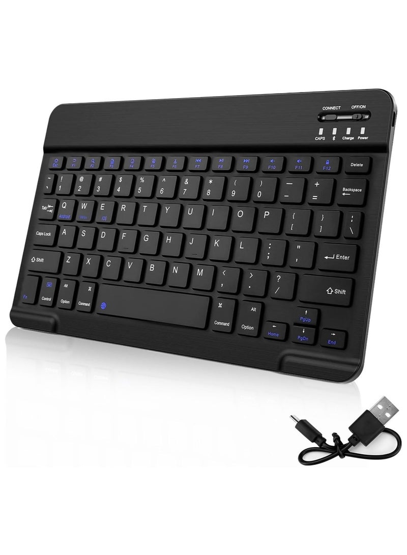 Wireless Keyboard, Mini Portable Bluetooth Keyboard, Ultra Slim Quiet Ergonomic Keyboard with Rechargeable Battery for iOS, Android and Windows  - Image 1