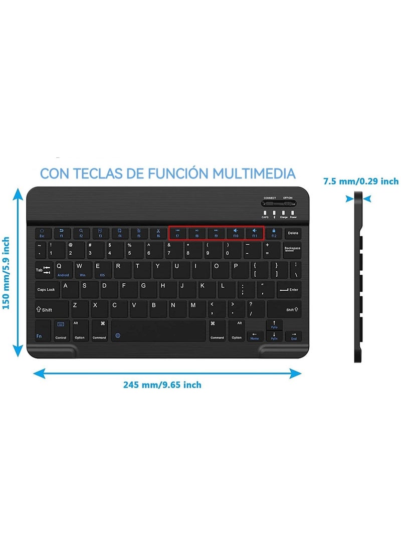 Wireless Keyboard, Mini Portable Bluetooth Keyboard, Ultra Slim Quiet Ergonomic Keyboard with Rechargeable Battery for iOS, Android and Windows  - Image 3