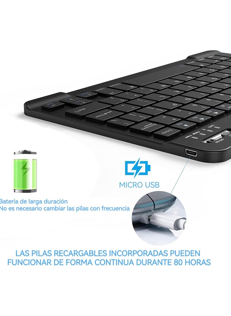 Wireless Keyboard, Mini Portable Bluetooth Keyboard, Ultra Slim Quiet Ergonomic Keyboard with Rechargeable Battery for iOS, Android and Windows  - Image 4