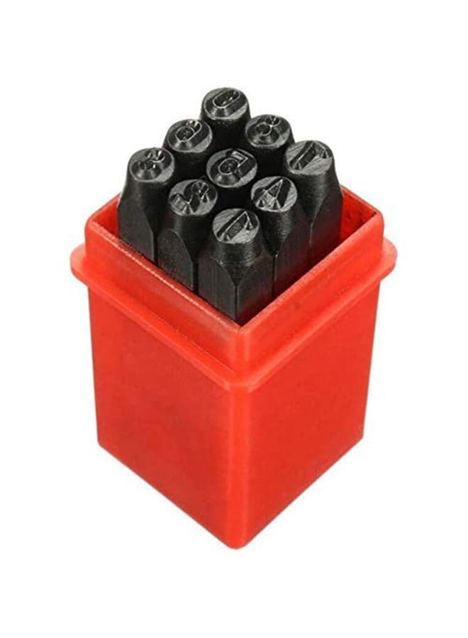 Boxonly 9 Pcs 6mm Number Metal Punch Set Stamped Digital Code Alphabet Mark Number 0-9 for DIY Jewelry Making Craft Tool - Image 1