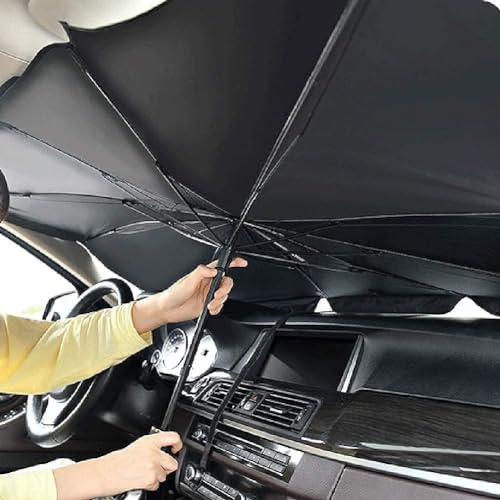 FEXONXA Car Sun Shade Windshield Cover, Umbrella Style, Full Coverage, Heat Insulation, Foldable, Universal Fit for Cars, SUVs, Trucks - Image 2