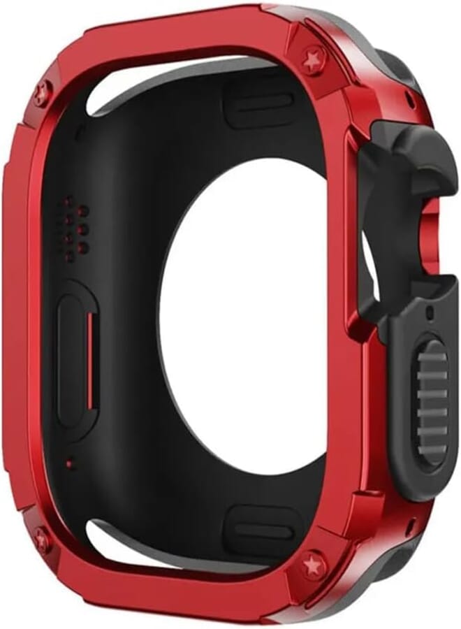 Next Next Store TPU PC Shockproof Protective Case Compatible with iWatch Ultra & Series 8 Ultra 49mm Blue Full Protection (Red)