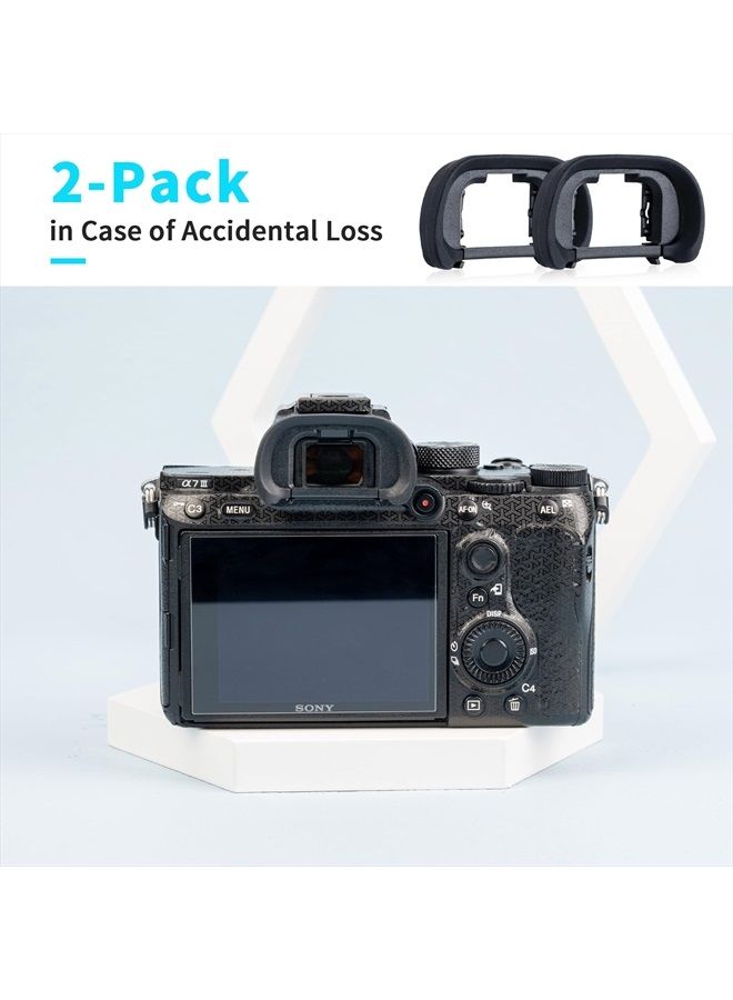 Camera Eyecup Eyepiece Viewfinder for Sony A7 III A7 II A7 A7R IV A7R III A7S II A7S A99 II A9 A58 Camera, Soft Silicone Eye Cup Replacement of Sony FDA-EP18 (2 Pack)
