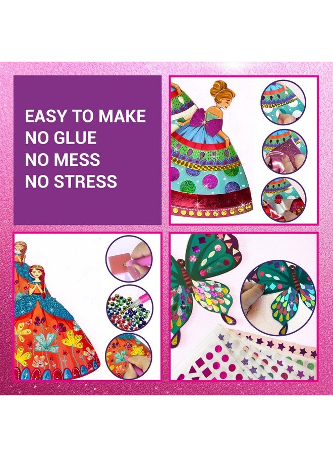 CHALK AND CHUCKLES - Chalk and Chuckles Art and Craft Kit, Sparkle & Shine Unicorn & Princess, Mess-Free Foil Art and Diamond Painting Set, Birthday Gift for Girls Ages 4,5,6,7,8,9 DIY Toys for Kids - Image 1