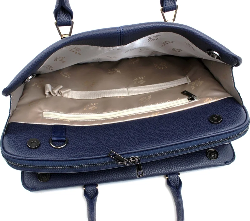 Derise Club Women's Navy Blue Suspended File Document 13 & 14 inch Laptop and Briefcase