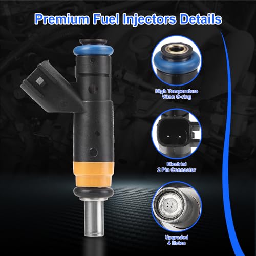 BLPextrm Fuel Injectors Fits for Chry 300 Aspen, for Dodge Challenger Charger Durango Magnum, for Ram 1500 2500 3500, for Jeep Commander Grand Cherokee 5.7L 6.1L V8 2006-2019, Replace 05037479AA 4Holes 8Pcs - Image 4