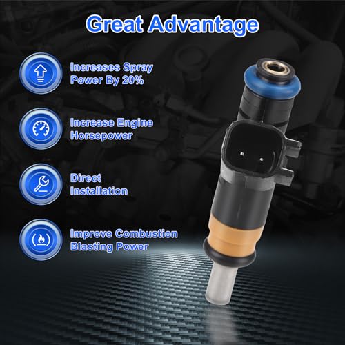 BLPextrm Fuel Injectors Fits for Chry 300 Aspen, for Dodge Challenger Charger Durango Magnum, for Ram 1500 2500 3500, for Jeep Commander Grand Cherokee 5.7L 6.1L V8 2006-2019, Replace 05037479AA 4Holes 8Pcs - Image 2