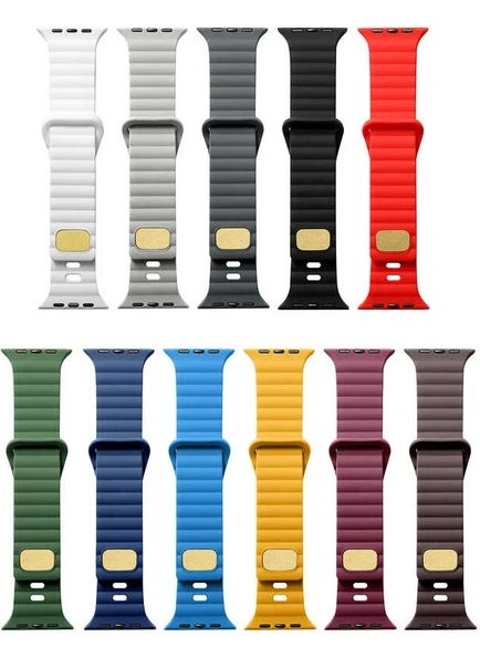 Apple Watch Ultra 1 2 3 4 5 6 7 8 Se Nike 42-44-45-49 mm Wavy Stripe Design Colorful Perforated Silicone Band
