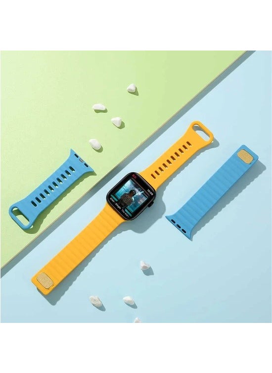 Apple Watch Ultra 1 2 3 4 5 6 7 8 Se Nike 42-44-45-49 mm Wavy Stripe Design Colorful Perforated Silicone Band