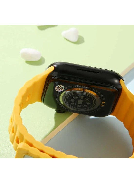 Apple Watch Ultra 1 2 3 4 5 6 7 8 Se Nike 42-44-45-49 mm Wavy Stripe Design Colorful Perforated Silicone Band