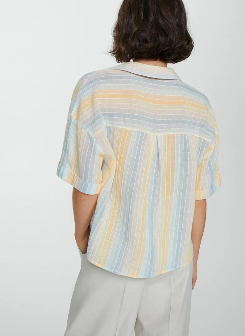 MANGO semi-transparent striped shirt