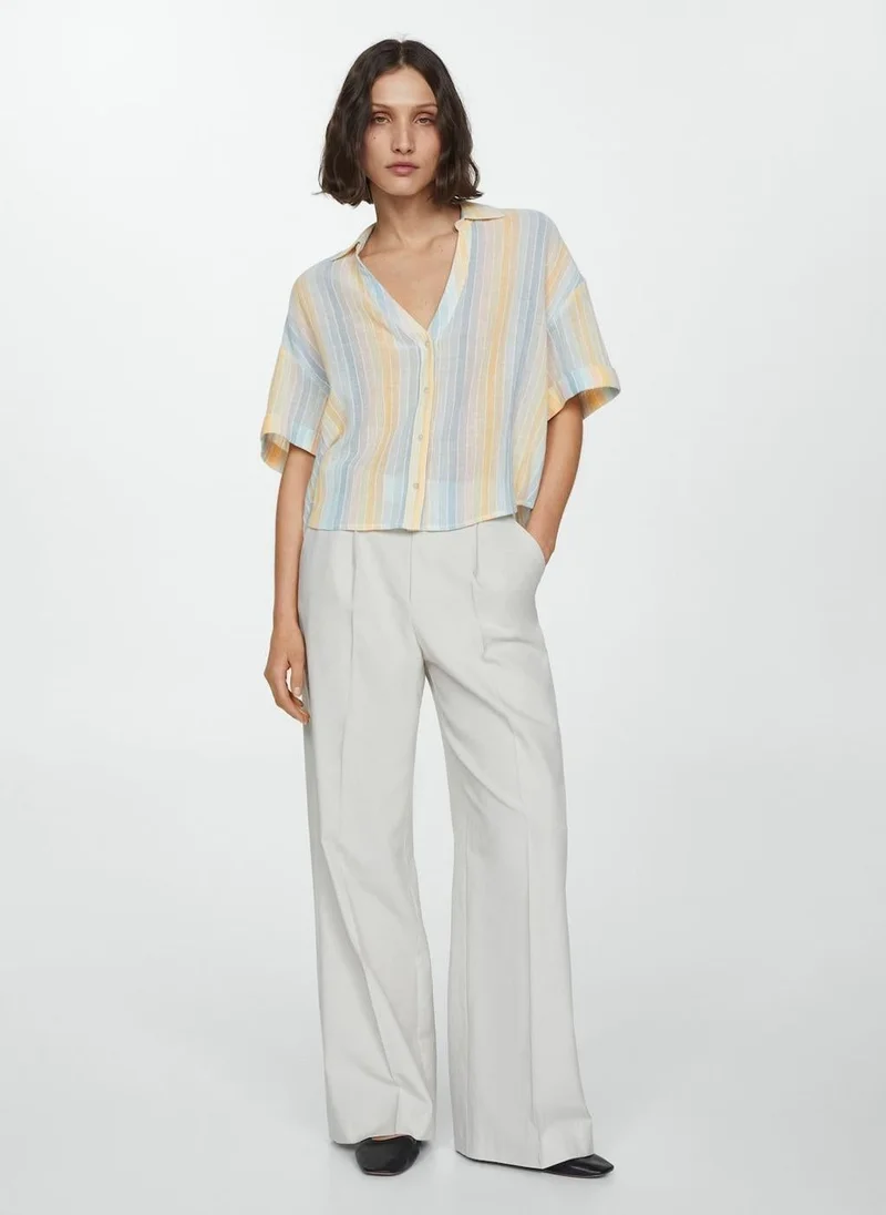 MANGO semi-transparent striped shirt