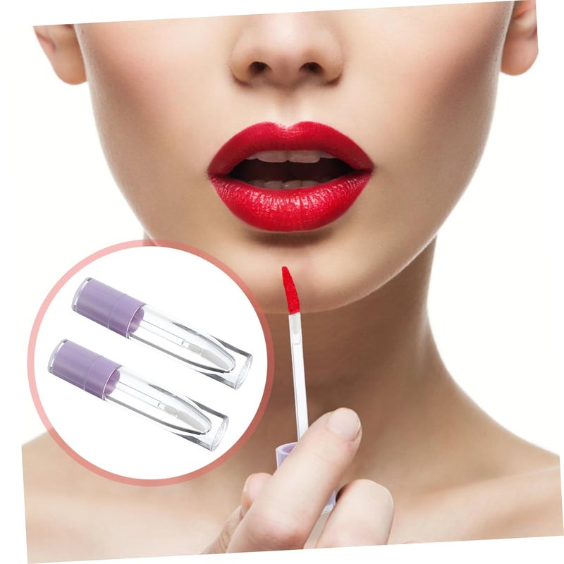 10pcs Empty Lip Gloss Tubes Wand Round Lip Balm Containers for Diy Gloss Making Portable and Refillable Bottles Light Purple - Image 3