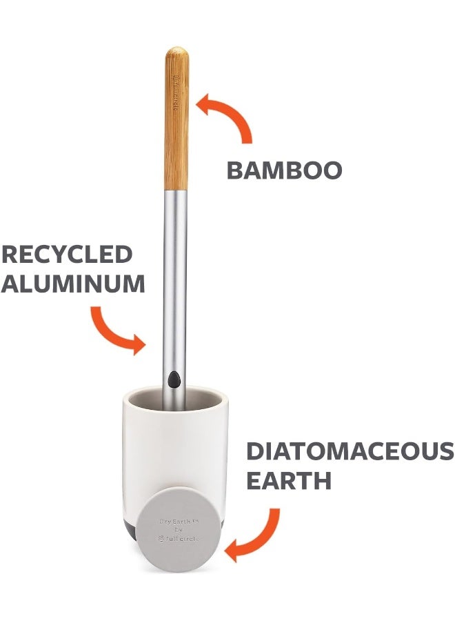 Full Circle Scrub Queen – Bathroom Toilet Brush with White Ceramic Holder – Toilet Cleaning Scrubber with Long Handle and Replaceable Head - Image 5