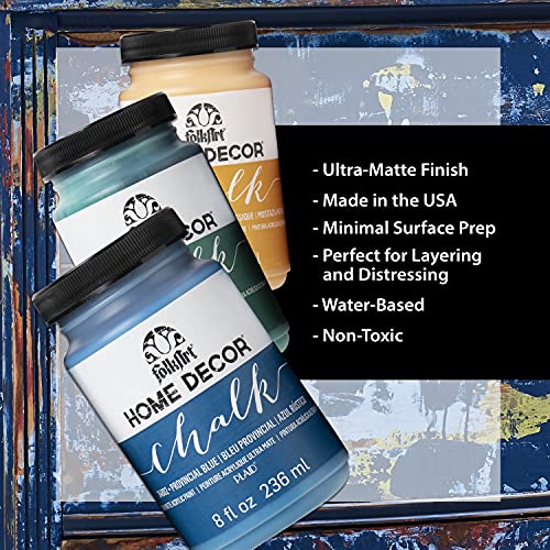 FolkArt Assorted Home Décor Acrylic Chalk Paint For Crafts, Blazing Yellow 8 fl oz Ultra Matte Acrylic Chalk Paint, Art Supplies With An Ultra Matte Finish, 36233 - Image 3