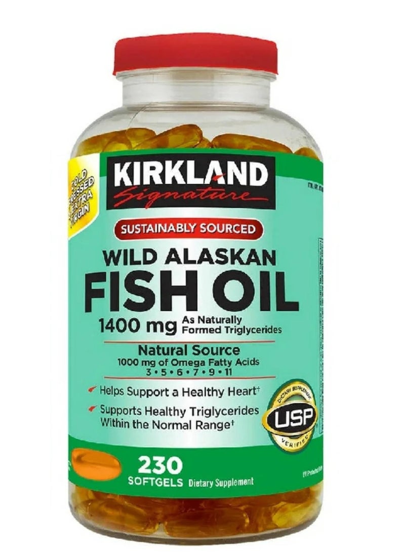 Kirkland Wild Alaskan Fish Oil 1400 mg, 230 Softgels  - Image 1