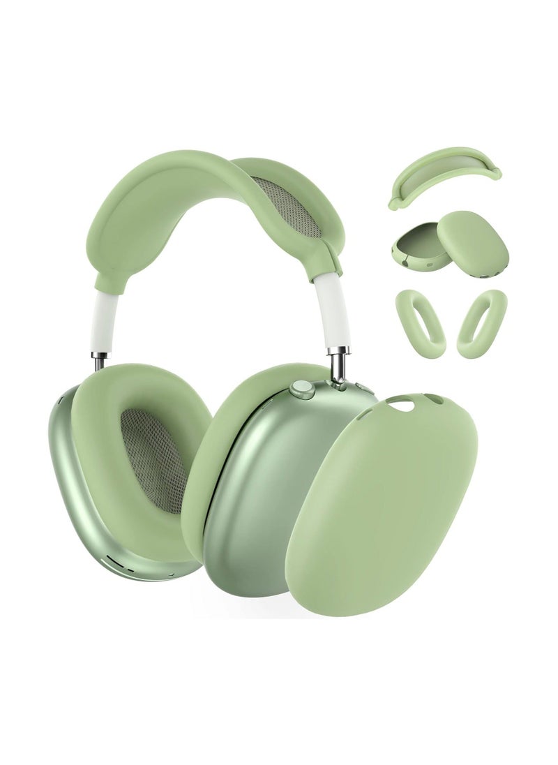 IAF - Silicone Cases Suitable for Apple AirPods Max 3-in-1 Headphones Anti-Scratch Ear Cups Cover Headband Cover and Ear Pad Protector Case Skin Accessories (Green) - Image 1