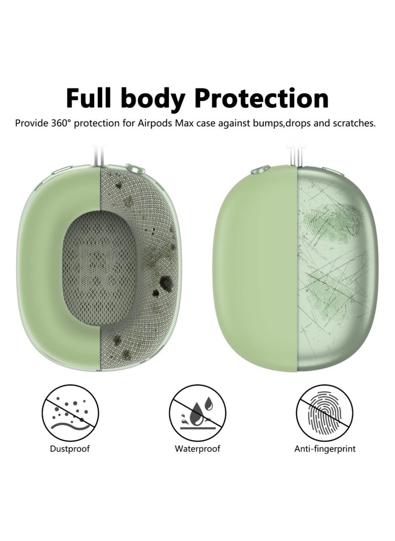 IAF - Silicone Cases Suitable for Apple AirPods Max 3-in-1 Headphones Anti-Scratch Ear Cups Cover Headband Cover and Ear Pad Protector Case Skin Accessories (Green) - Image 1