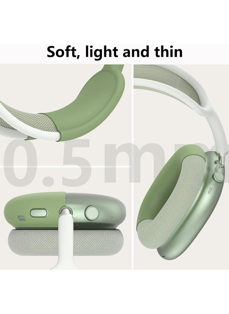 IAF - Silicone Cases Suitable for Apple AirPods Max 3-in-1 Headphones Anti-Scratch Ear Cups Cover Headband Cover and Ear Pad Protector Case Skin Accessories (Green) - Image 1