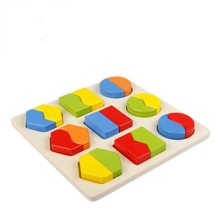 Montessori Early Childhood Teaching Aids 1-3 Years Old Baby Shape Matching Color Cognition High And Low Matching Puzzle Puzzle Toy - Image 3
