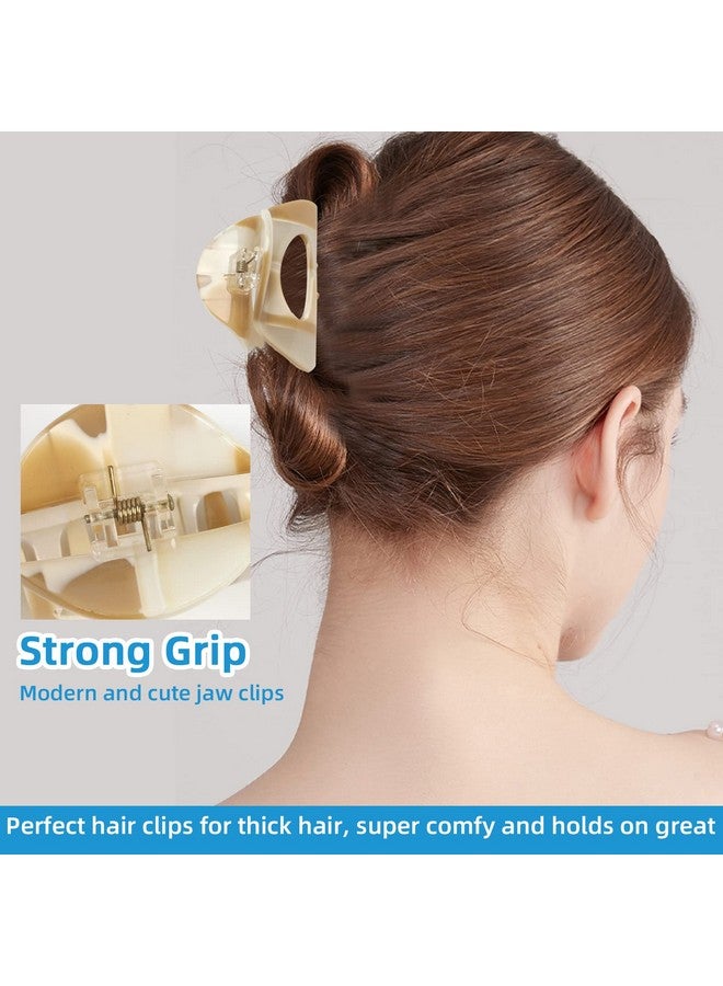 VinBee 3 Pack Hair Claw Clips, Cellulose Acetate Cutout Tortoise Shell Barrettes Claw Clips, Celluloid Leopard Print Stylish Hair Accessories For Women Girls French Design Hair Crab Clamps - Image 4