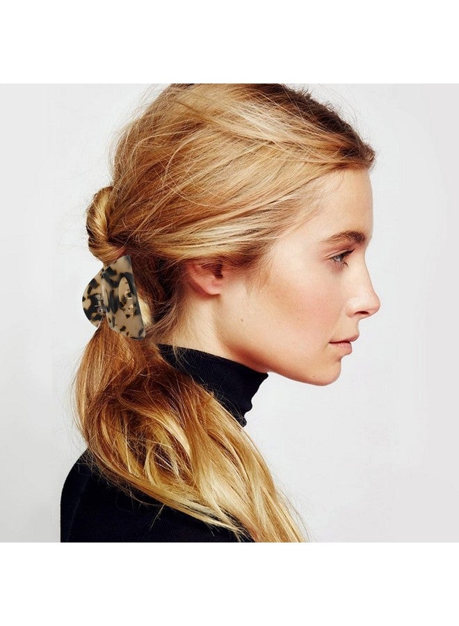 VinBee 3 Pack Hair Claw Clips, Cellulose Acetate Cutout Tortoise Shell Barrettes Claw Clips, Celluloid Leopard Print Stylish Hair Accessories For Women Girls French Design Hair Crab Clamps - Image 3