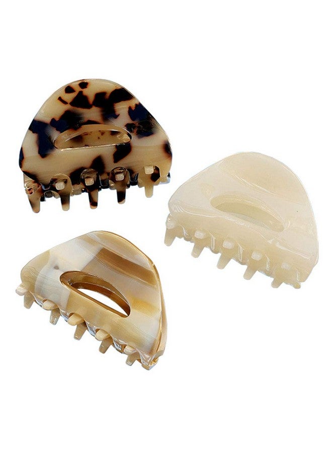 VinBee 3 Pack Hair Claw Clips, Cellulose Acetate Cutout Tortoise Shell Barrettes Claw Clips, Celluloid Leopard Print Stylish Hair Accessories For Women Girls French Design Hair Crab Clamps - Image 1