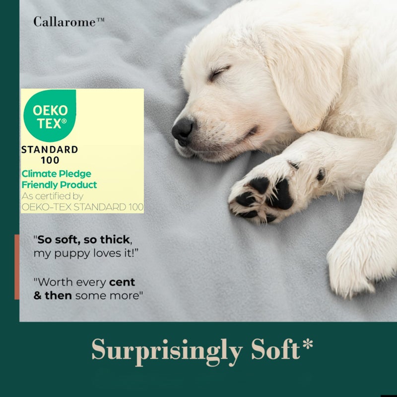 Callarome Waterproof Dog Blanket - Multipurpose Lekproof Blanket for Pets or Adults - Furniture Protector for Bed, Couch, Water Proof & Stain Resistant Easy to Clean Throw Blanket, Reversible Grey 50"x60" - Image 4