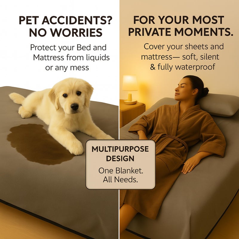 Callarome Waterproof Dog Blanket - Multipurpose Lekproof Blanket for Pets or Adults - Furniture Protector for Bed, Couch, Water Proof & Stain Resistant Easy to Clean Throw Blanket, Reversible Grey 50"x60" - Image 3