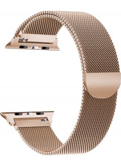 Robotekno Apple Watch Metal Band Milanese Strap Magnetic iWatch Compatible Milanese Series 1 | 2 | 3 | 4 | 5 - 42mm/44mm - Gold  - Image 1