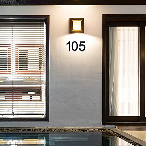 LUXYARD 3 Inch House Numbers Sticker Stainless Steel, Self-Stick Metal Address Number Black Sign 0 - Image 5