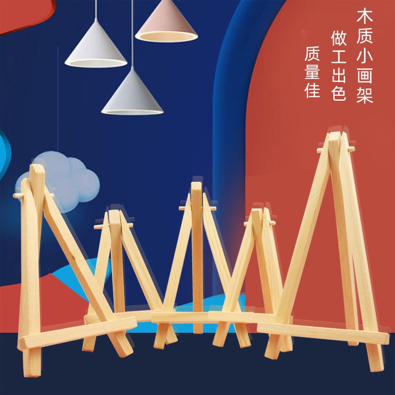 Log Material Mini Small Easel Frame Set Log Material Children'S Sketch Painting Easel Desktop Tripod - Image 2