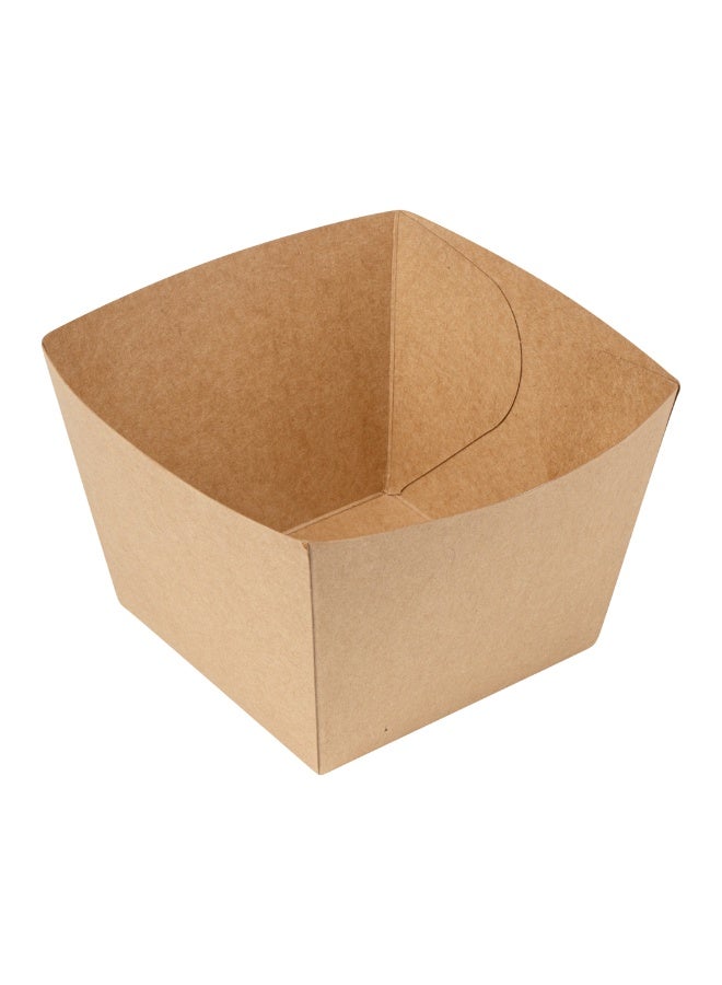 Restaurantware Bio Tek 5.3 x 3.3 Inch Popcorn Boxes, 200 Square Mini Treat Boxes - Open-Top Design, PE Coating, Kraft Paper Party Favor Containers, Disposable, For Fries, Chips, Or Pretzels  - Image 1