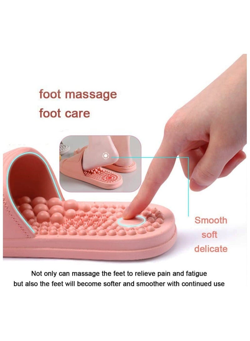 إسكدنيا Health Foot Massage Slippers Acupressure Point Care Magnet Therapy Promoting Blood Circulation Myofascial Release Trigger Point Acupuncture Relaxation Gifts for Parents (Pink, 9.25-9.64In) - Image 5