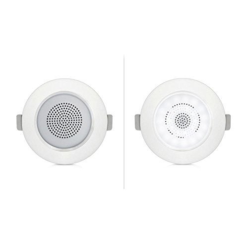 Pyle 4” Pair Flush Mount in-Wall in-Ceiling 2-Way Home Speaker System Built-in LED Lights Aluminum Housing Spring Clips Polypropylene Cone & Tweeter 2 Ch Amplifier 160 Watts (PDICLE4),White - Image 2