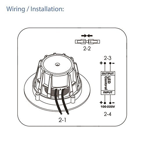 Pyle 4” Pair Flush Mount in-Wall in-Ceiling 2-Way Home Speaker System Built-in LED Lights Aluminum Housing Spring Clips Polypropylene Cone & Tweeter 2 Ch Amplifier 160 Watts (PDICLE4),White - Image 5