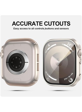 Case for Apple Watch SE 3 (2025)/ SE 2/ SE 40mm case with Tempered Film Screen Protector, Full Protective Hard PC Bumper Touch Sensitive HD Screen Cover(40mm, Starlight) - view 3