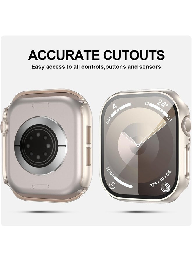 SJet Case for Apple Watch SE 3 (2025)/ SE 2/ SE 40mm case with Tempered Film Screen Protector, Full Protective Hard PC Bumper Touch Sensitive HD Screen Cover(40mm, Starlight) - Image 3